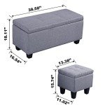 Tassullo Set of 3 Hinged Storage Ottomans