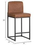 Set of 4 Modern Counter Height Bar Stools