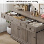 Spacious White Buffet Cabinet with Storage Drawers