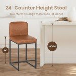 Set of 4 Modern Counter Height Bar Stools