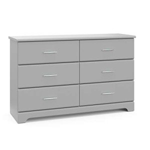 Storkcraft Brookside 6-Drawer Dresser in Pebble Gray