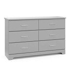 Storkcraft Brookside 6-Drawer Dresser in Pebble Gray