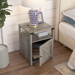 Rustic Farmhouse Nightstand with Charging Station