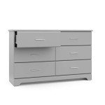 Storkcraft Brookside 6-Drawer Dresser in Pebble Gray