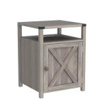 Rustic Farmhouse Nightstand with Charging Station