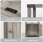 Rustic Farmhouse Nightstand with Charging Station