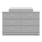 Storkcraft Brookside 6-Drawer Dresser in Pebble Gray