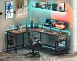 Coleshome 59" Corner Gaming Desk in Grey Oak