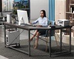Coleshome 59" Corner Gaming Desk in Grey Oak