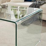 Clear Tempered Glass Coffee Table for Living Room