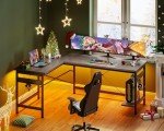Coleshome 59" Corner Gaming Desk in Grey Oak