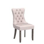 Beige Velvet Dining Chairs Set of 4