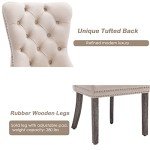 Beige Velvet Dining Chairs Set of 4