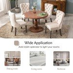 Beige Velvet Dining Chairs Set of 4