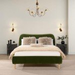 Jennifer Taylor Modern Velvet Upholstered Bed Frame