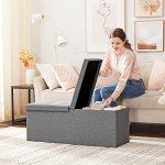 Foldable Storage Ottoman Bench - Ash Gray