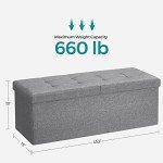 Foldable Storage Ottoman Bench - Ash Gray
