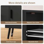 Iwell Black Sideboard Cabinet with 3 Drawers