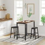 Set of 2 Black PU Leather Bar Stools