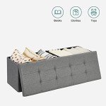 Foldable Storage Ottoman Bench - Ash Gray