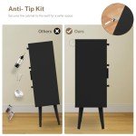 Iwell Black Sideboard Cabinet with 3 Drawers