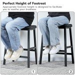 Set of 2 Black PU Leather Bar Stools