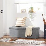 Foldable Storage Ottoman Bench - Ash Gray
