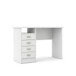 Modern White 4-Drawer Writing Desk for Home