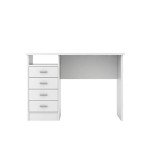 Modern White 4-Drawer Writing Desk for Home