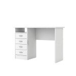 Modern White 4-Drawer Writing Desk for Home