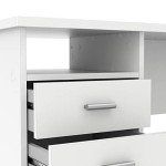 Modern White 4-Drawer Writing Desk for Home