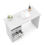 Modern White 4-Drawer Writing Desk for Home
