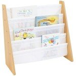 Natural/White Kids 4-Tier Book Rack Bookshelf