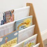 Natural/White Kids 4-Tier Book Rack Bookshelf