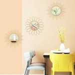 Set of 3 Gold Sunburst Wall Mirrors