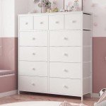 EnHomee 12-Drawer White Dresser for Bedrooms