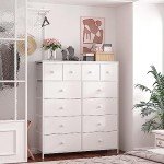 EnHomee 12-Drawer White Dresser for Bedrooms