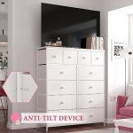 EnHomee 12-Drawer White Dresser for Bedrooms