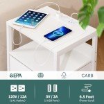 Yoobure LED Nightstand with Charging Station and Storage