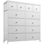 EnHomee 12-Drawer White Dresser for Bedrooms