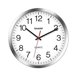 Silent Quartz Wall Clock – Silver Chrome 12 Inch