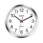 Silent Quartz Wall Clock – Silver Chrome 12 Inch