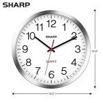 Silent Quartz Wall Clock – Silver Chrome 12 Inch