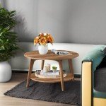 VASAGLE 2-Tier Round Coffee Table with Storage
