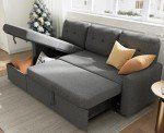 L Shaped Sleeper Sofa with Storage Chaise