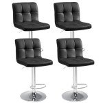 Set of 4 Adjustable Swivel Bar Stools