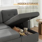 L Shaped Sleeper Sofa with Storage Chaise