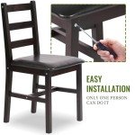 Elegant Dark Brown Kitchen Table and Chairs Set