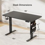 Marsail Adjustable Height Electric Standing Desk 48x24