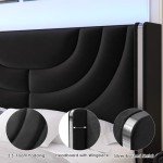 HITHOS King Velvet LED Bed Frame with Storage